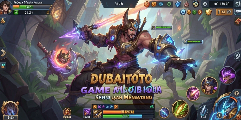 Screenshot dari gameplay DUBAITOTO menampilkan aksi seru dalam pertempuran MOBA.