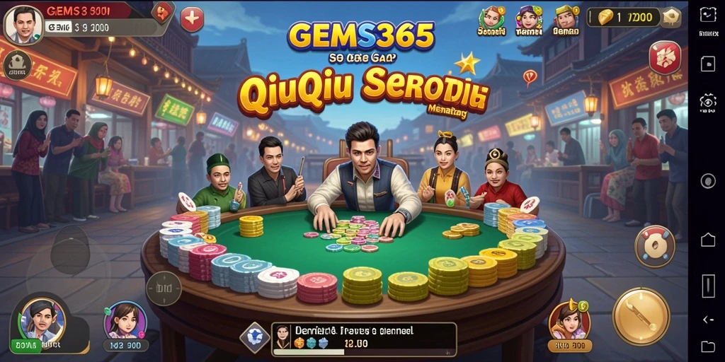Screenshot GEMS365 menampilkan gameplay seru QiuQiu.