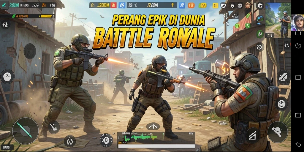 Tangkapan layar gameplay J200M yang intens dan penuh aksi.