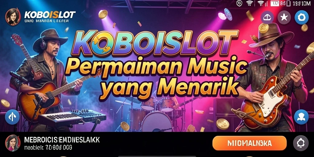 Tampilan menarik dari gameplay KOBOISLOT yang memadukan musik dan permainan.