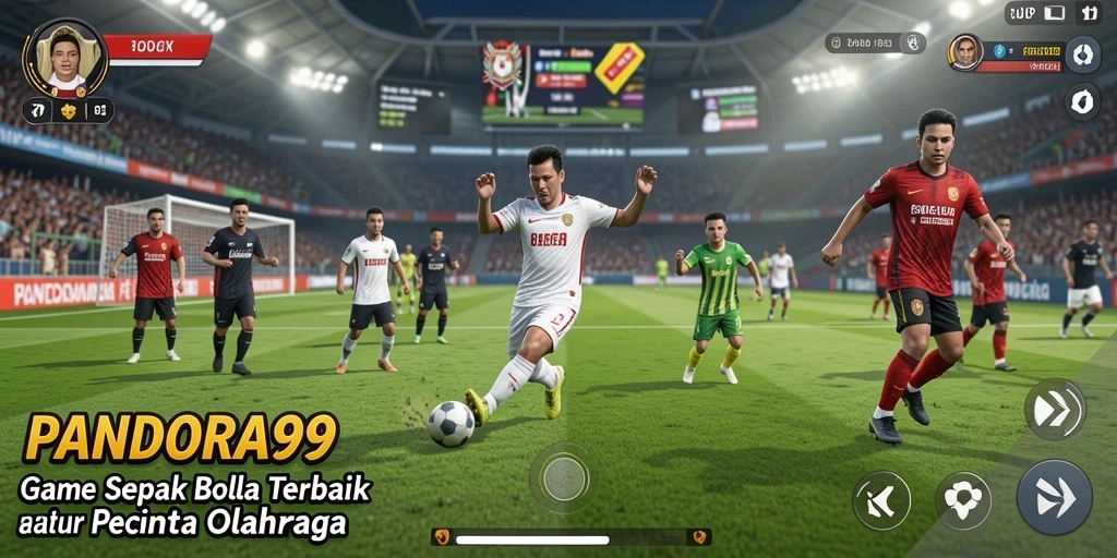 Tangkapan layar utama PANDORA99 menampilkan aksi sepak bola yang mendebarkan.