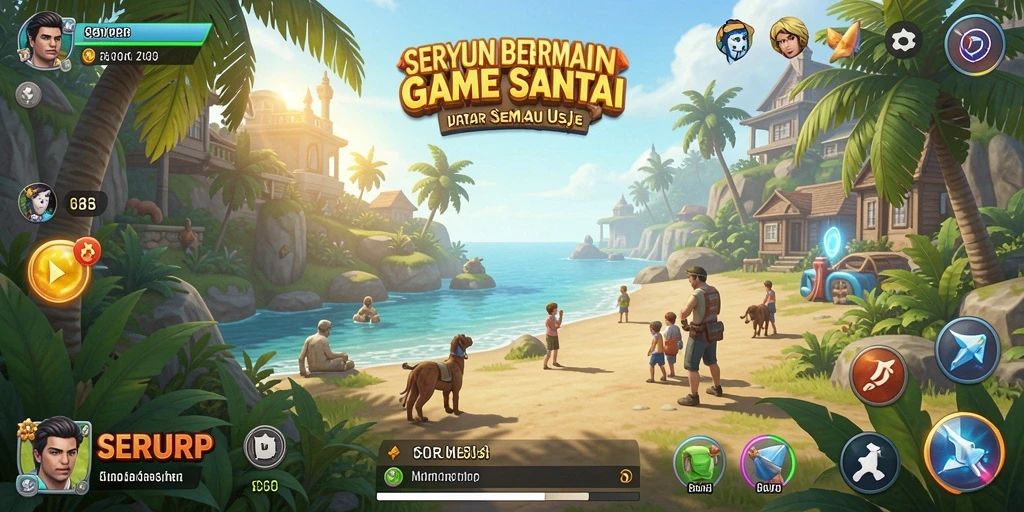 Tampilan gameplay SERURP yang penuh warna dan menarik.