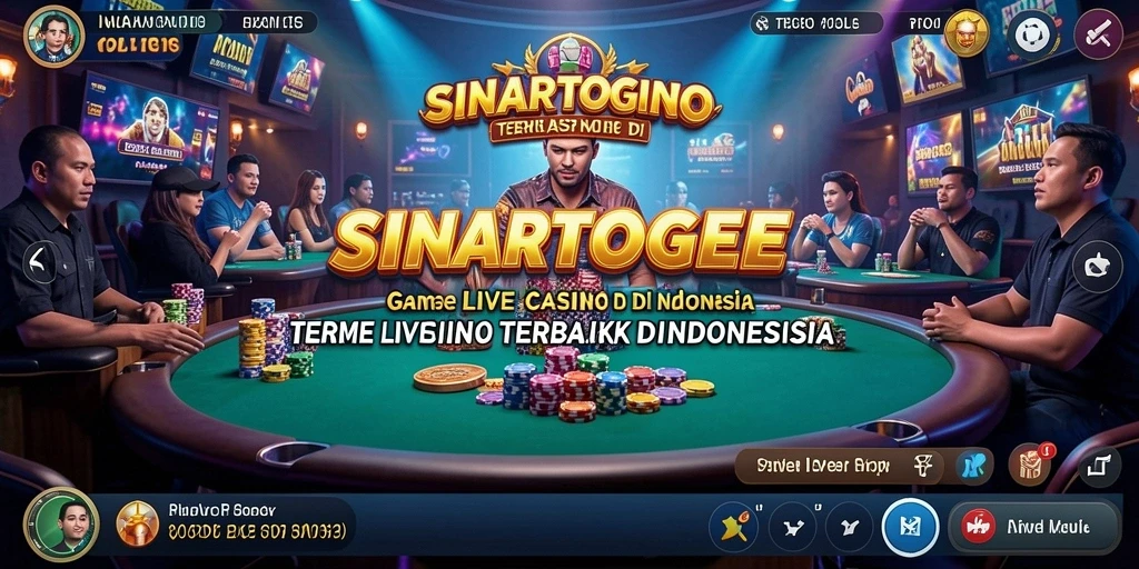 Screenshot gameplay SINARTOGEL yang menampilkan dealer dan pemain interaktif.